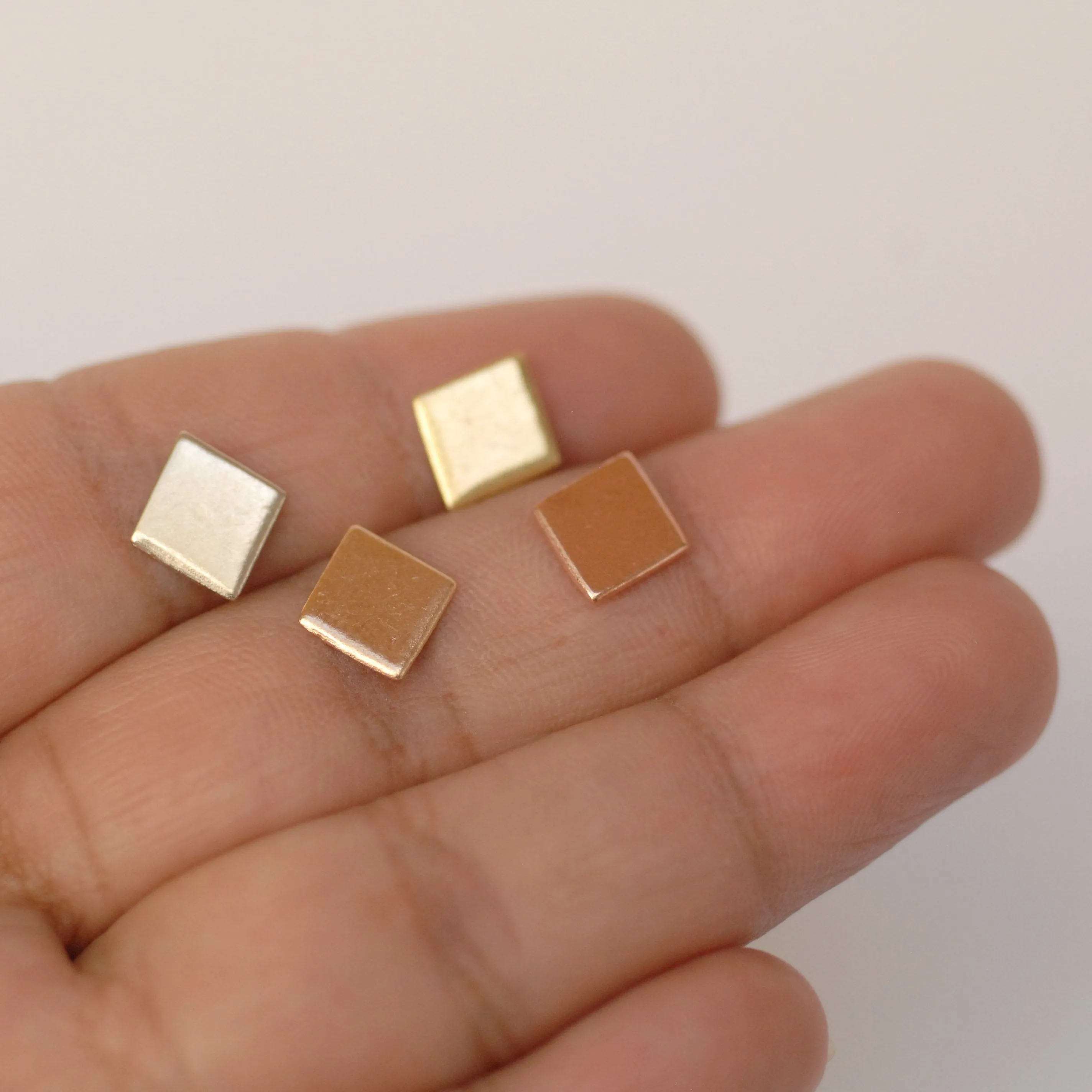 Tiny Diamond shapes 9mm x 10.5mm metal blanks for making jewelry copper, brass, bronze, nickel silver