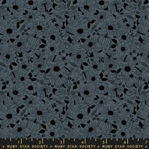 Tiny Frights, Halloween Floral Ghostly - fat quarter