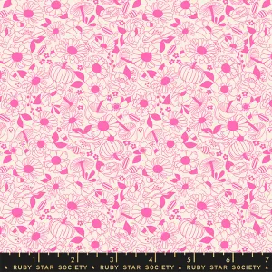 Tiny Frights, Halloween Floral Neon Pink
