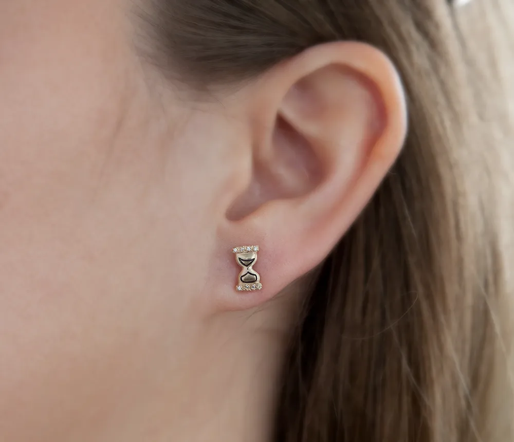 Tiny Hourglass Studs