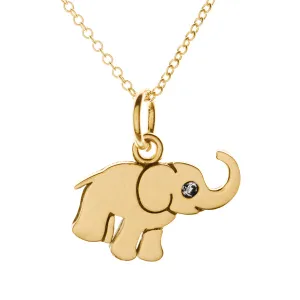 Tiny Lucky Elephant Diamond Necklace