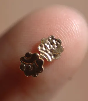 Tiny Metal Paisley Flower 8 Petal  4mm x 4mm