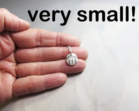 Tiny Mountain and Trees Necklace