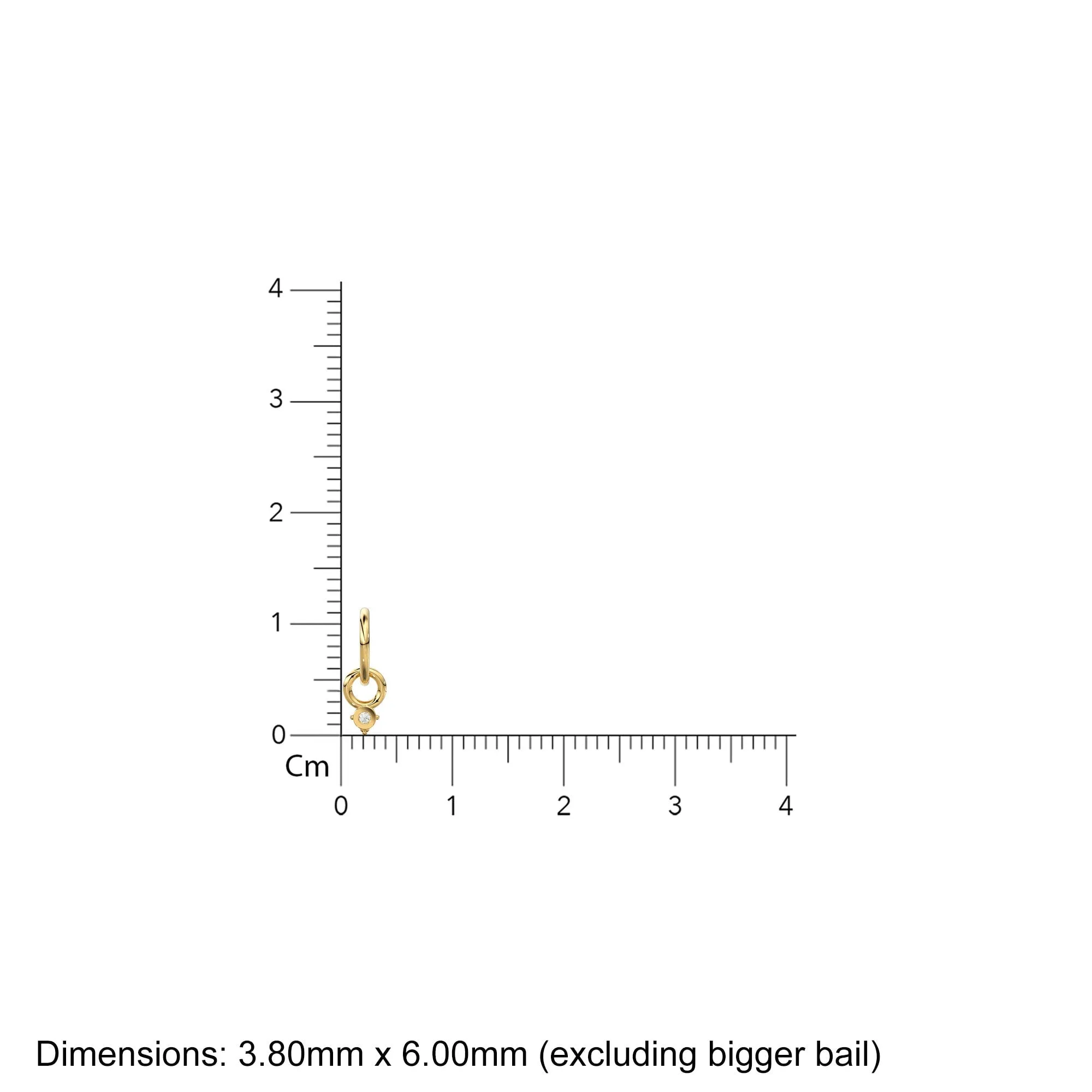 Tiny Single Diamond Round Charm Pendant / 14k 18k Solid Gold Pendant / Diamond Charm / Petite Charm / Sale