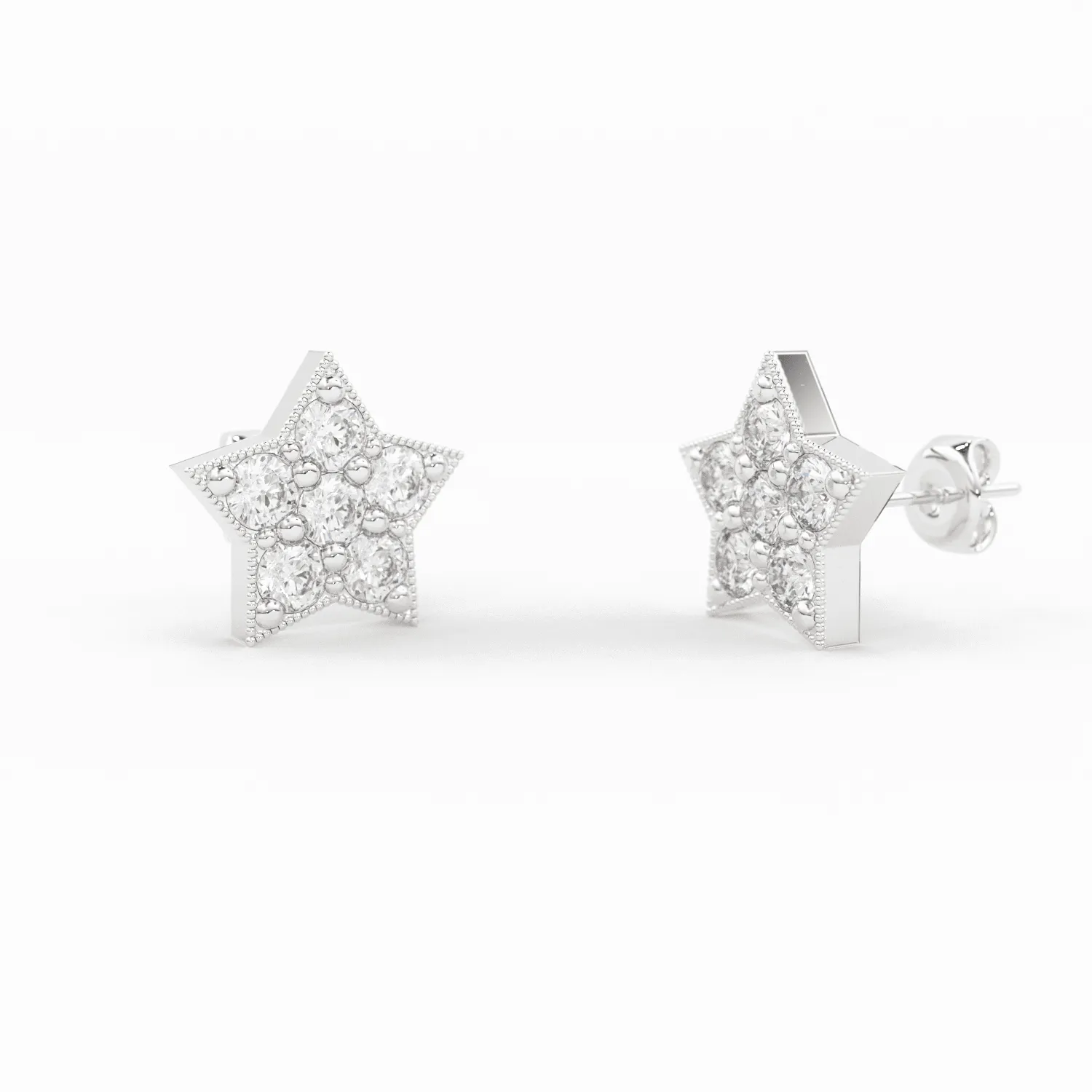 Tiny Star Earrings/ Diamond Star Earrings in 14k Solid Gold/ Tiny Diamond Earrings/ Tiny Stud Earrings/ Tiny Diamond Studs/ Holiday Sale