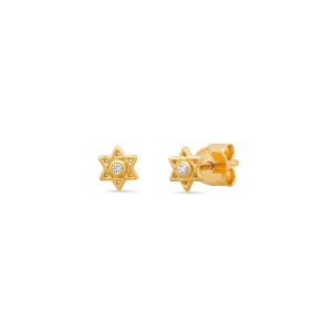 Tiny Star of David Stud Earrings