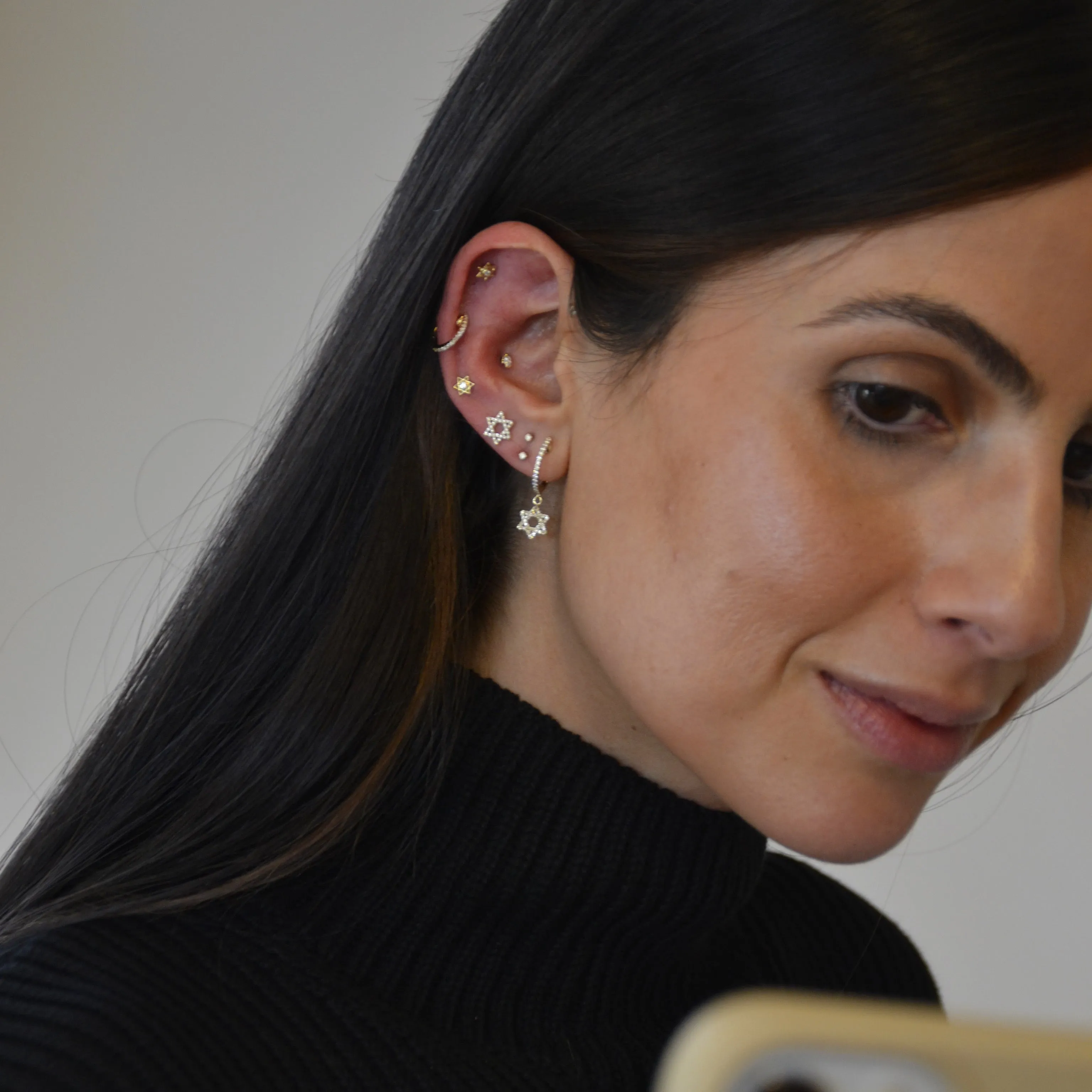 Tiny Star of David Stud Earrings