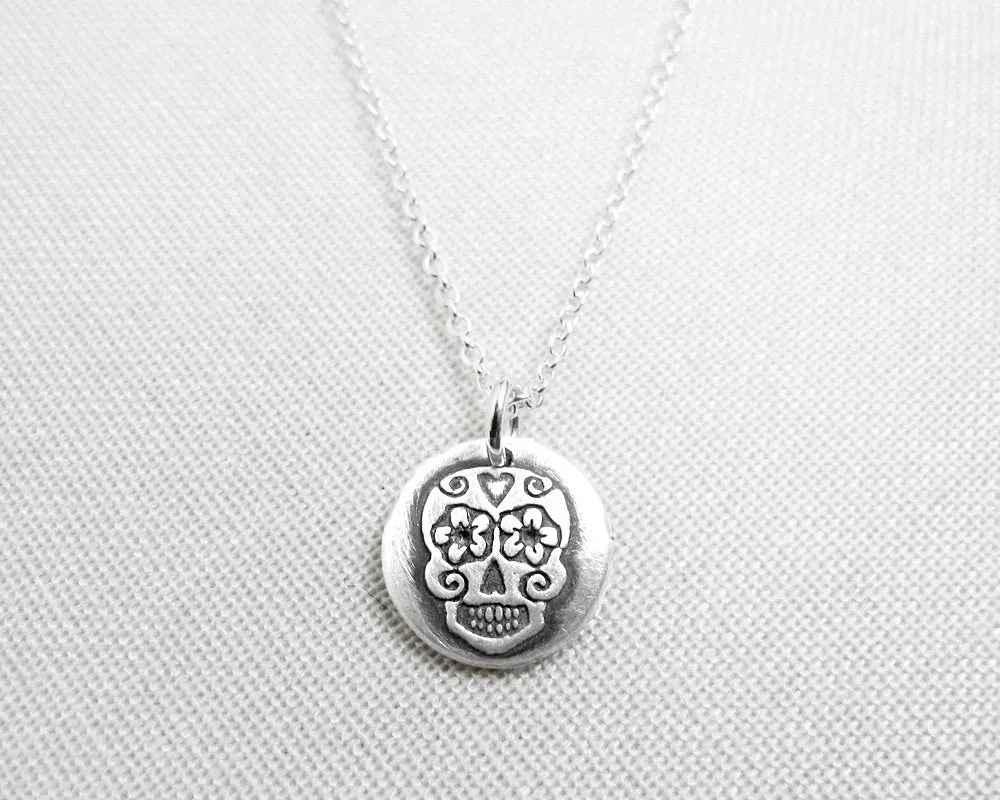 Tiny Sugar Skull Necklace