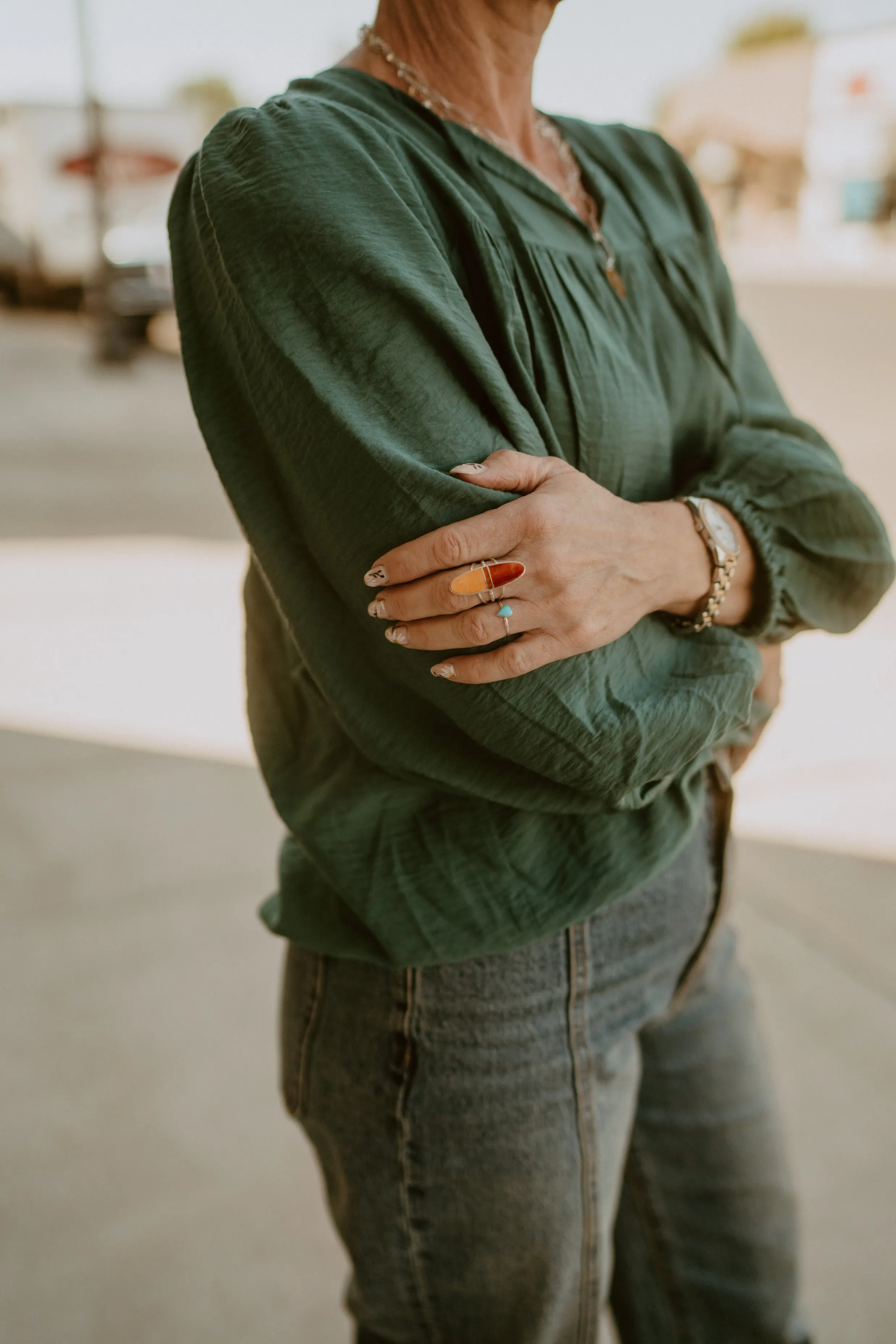 Tiny Teardrop Ring | Turquoise