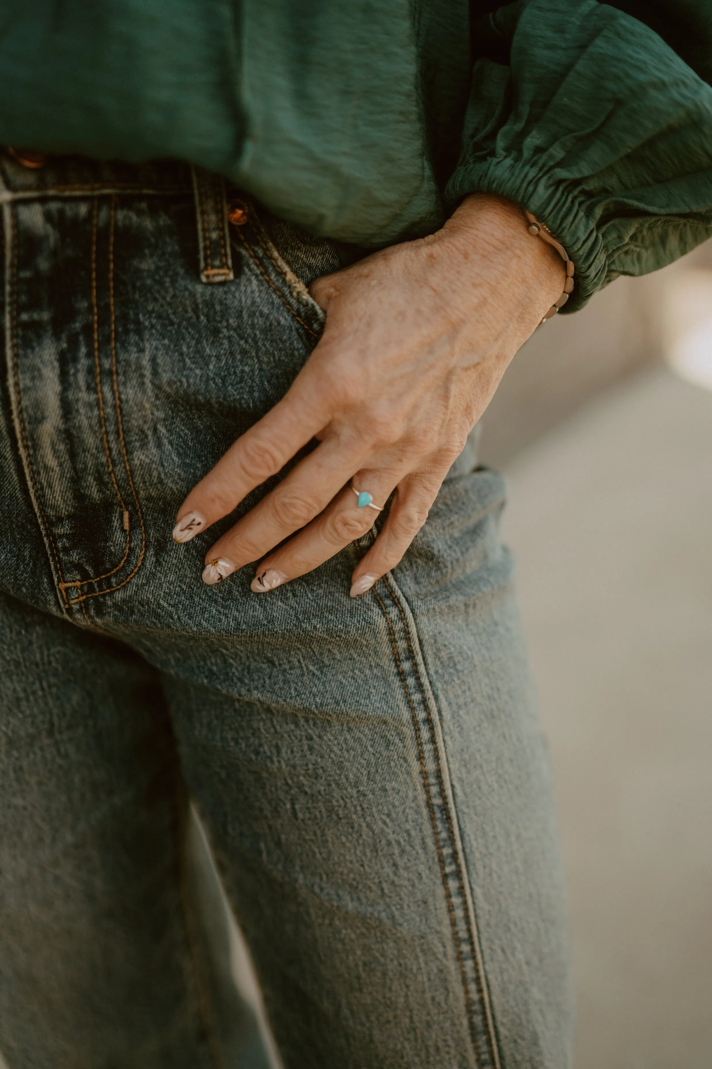 Tiny Teardrop Ring | Turquoise