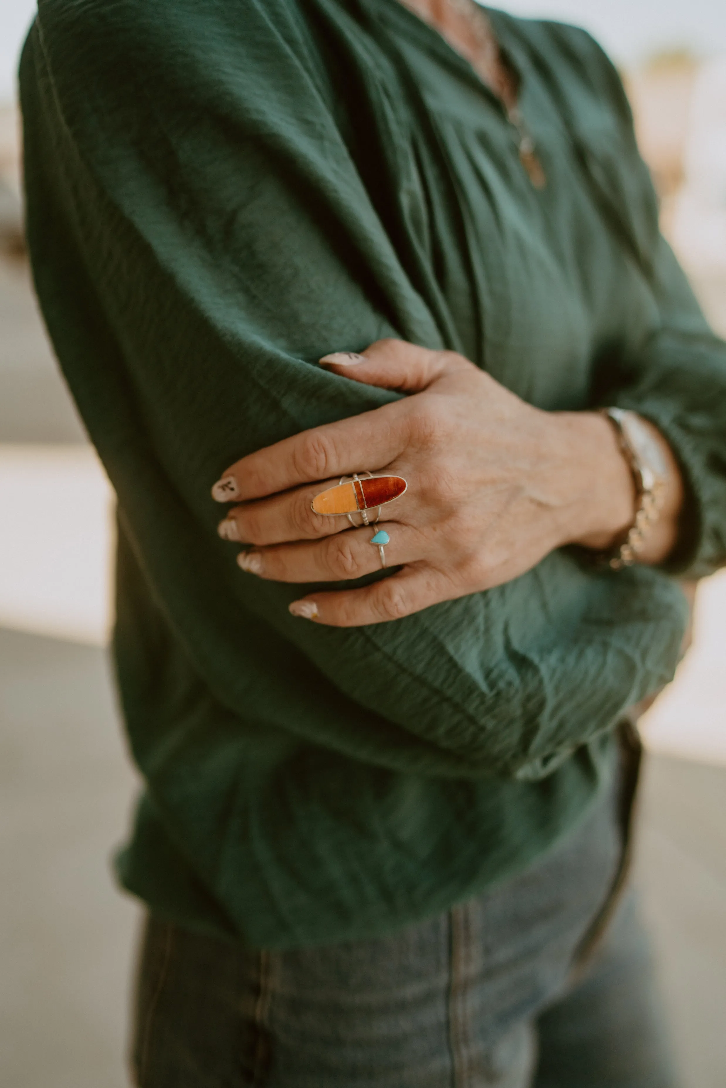 Tiny Teardrop Ring | Turquoise