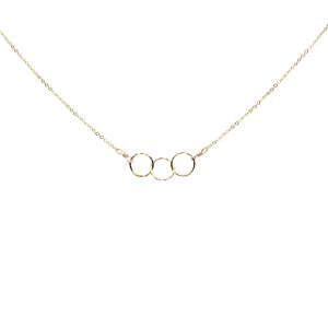 Tiny Triple Diamond Cut Circles Necklace