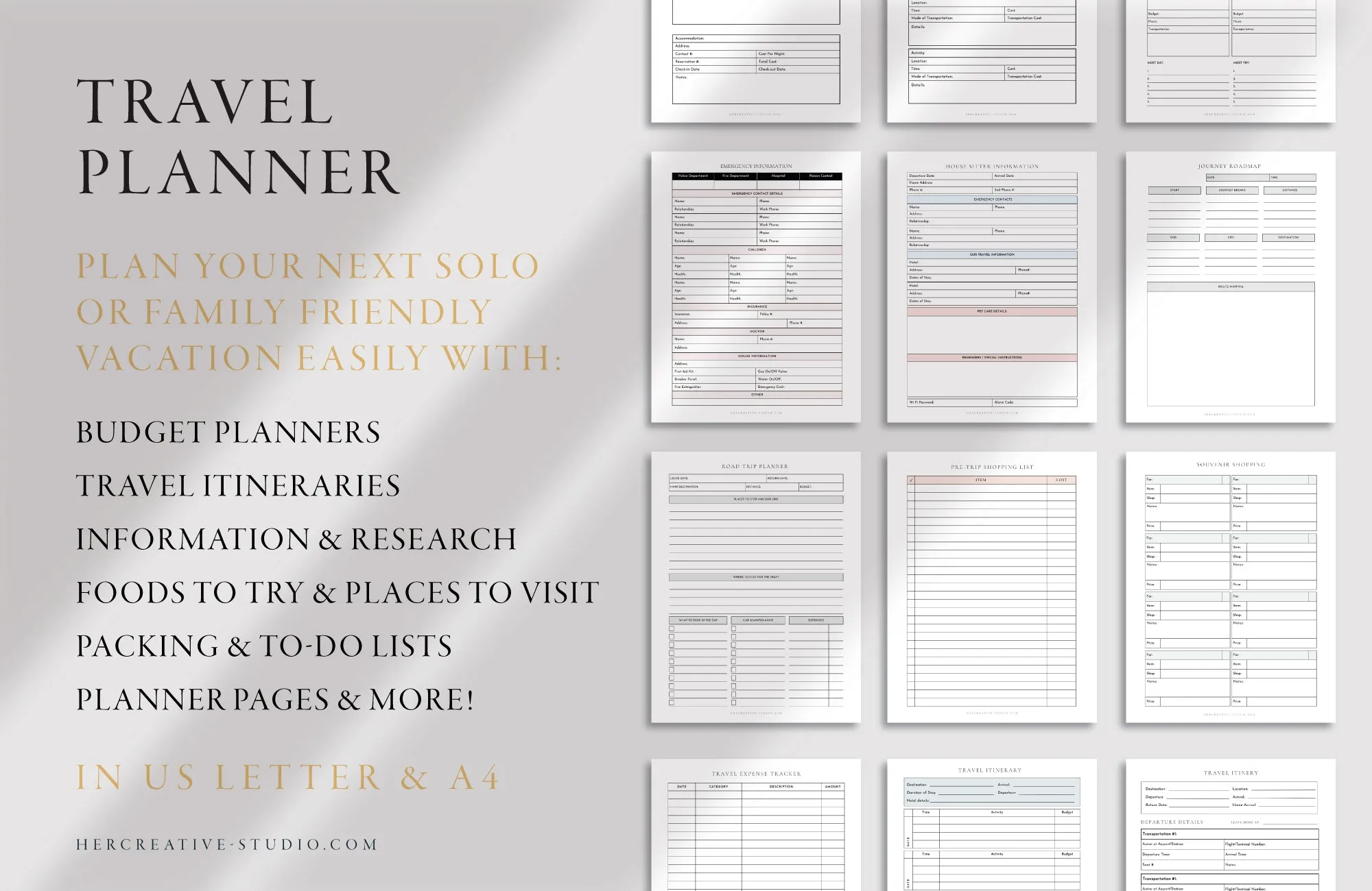 Travel Planner Printable