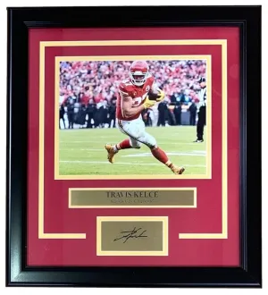 Travis Kelce Framed 8x10 Kansas City Chiefs Photo w/ Laser Engraved Signature