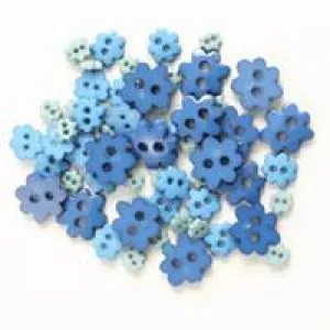 Trimits Mini Craft Flower Buttons - Blue Shades