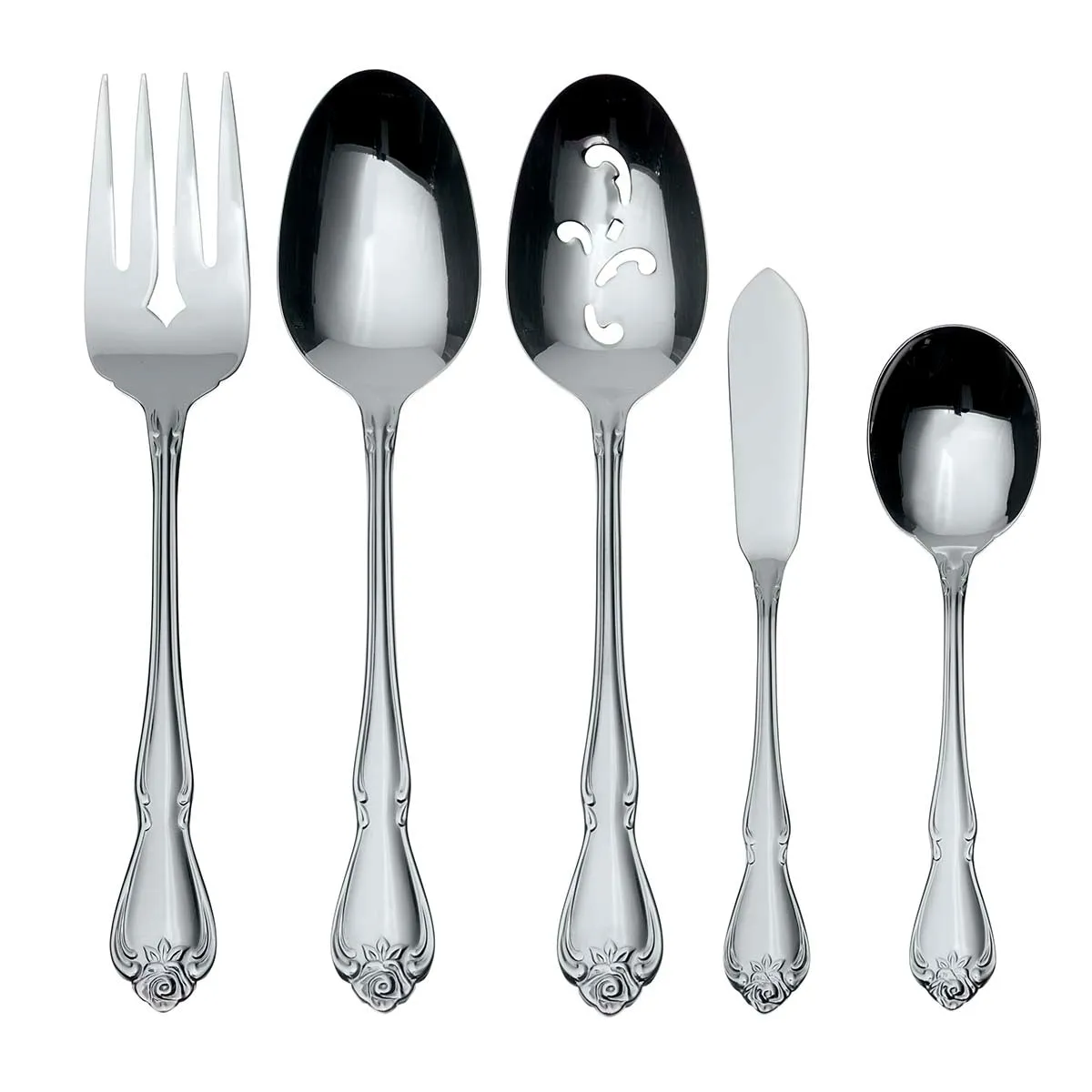 True Rose 5 Piece Everyday Flatware Serving Set
