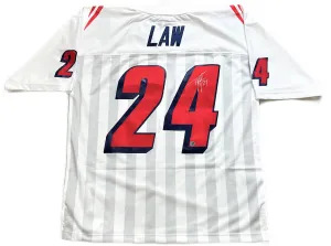 Ty Law Patriots Signed Throwback 1995 Mitchell Ness Jersey Patriots Alumni COA