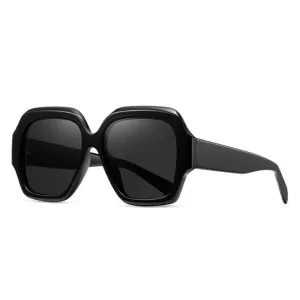 Uhura 1 Pack Black Oversized Square Sunglasses for Women Fashion Thick Frame Design