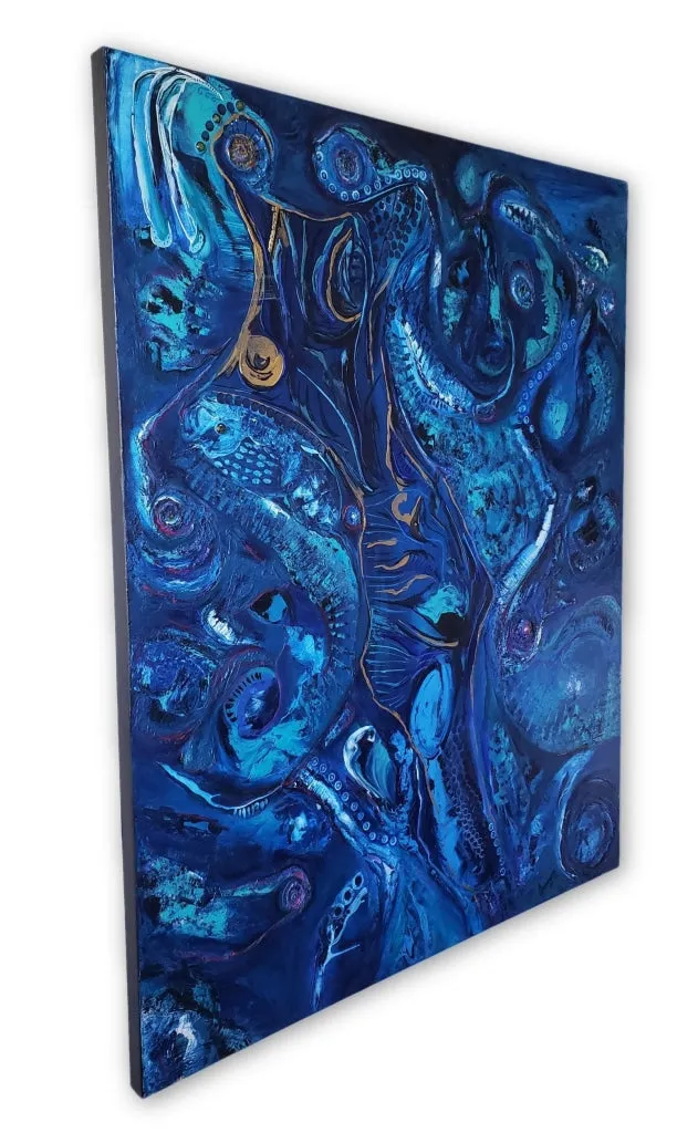 Una Perla en Dos Poemas - PREMIUM - 48 x 60 in. by A. Woungly Massaga
