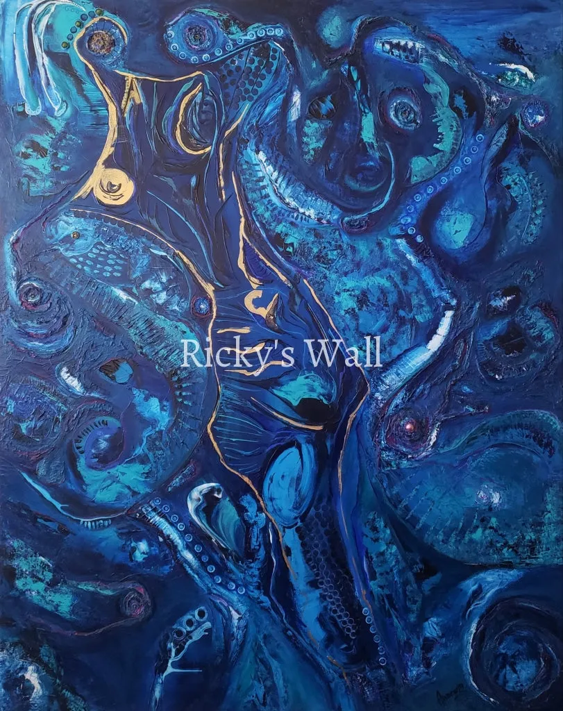 Una Perla en Dos Poemas - PREMIUM - 48 x 60 in. by A. Woungly Massaga