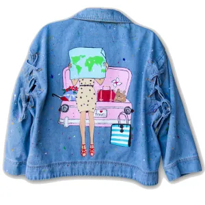 Vacay Time - Hand-Painted Denim Jacket