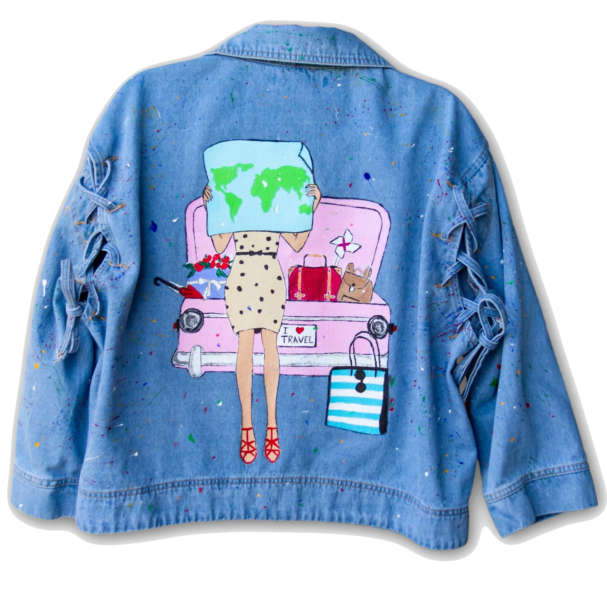 Vacay Time - Hand-Painted Denim Jacket