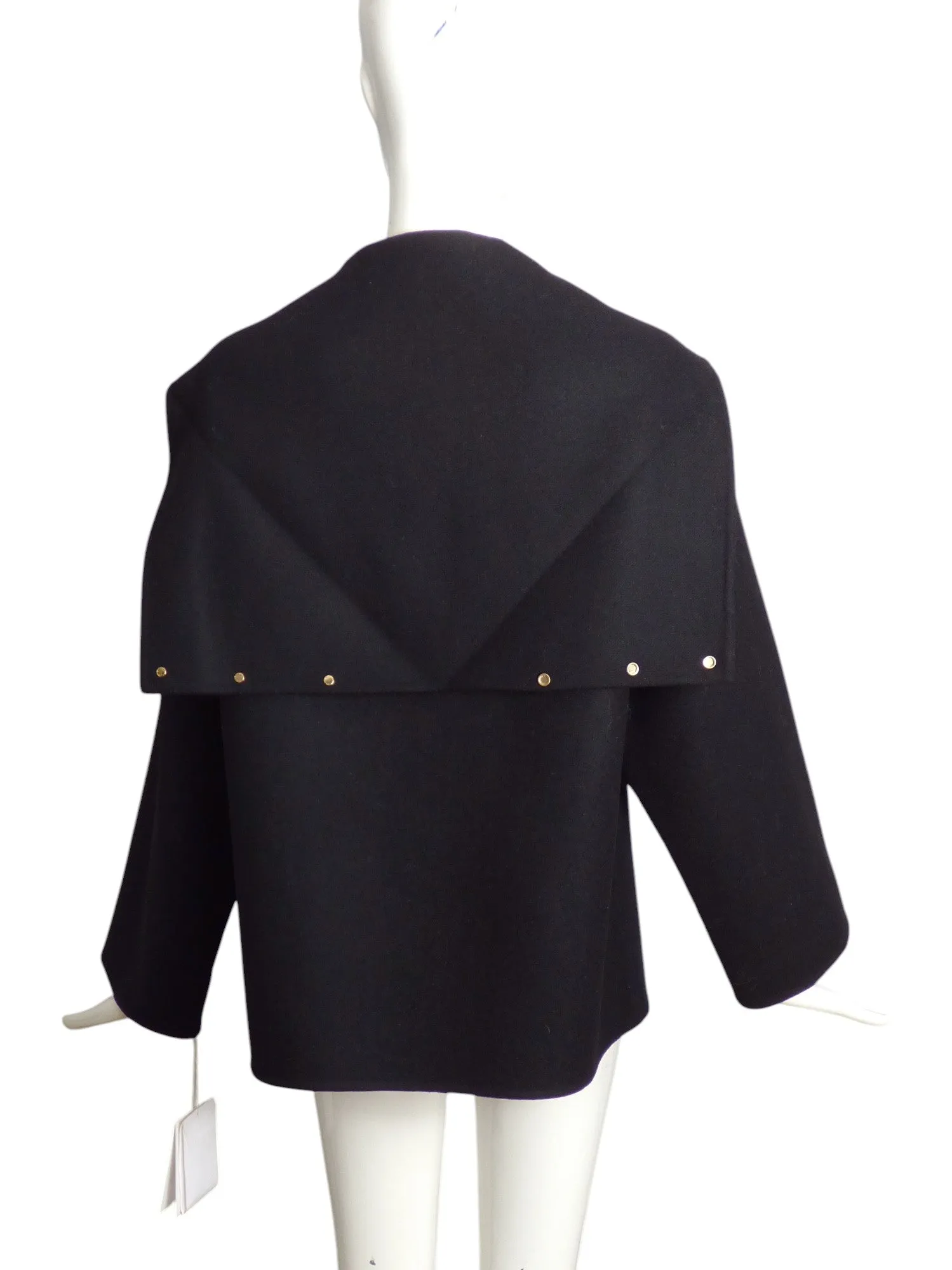 VALENTINO- NWT Black Hooded Wool Coat, Size 2
