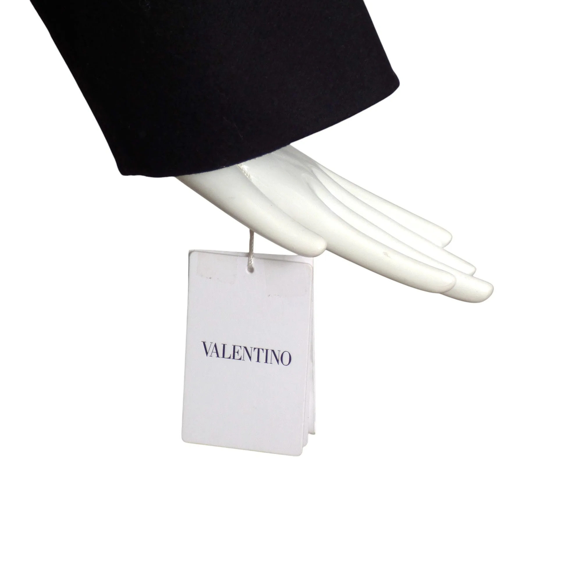 VALENTINO- NWT Black Hooded Wool Coat, Size 2
