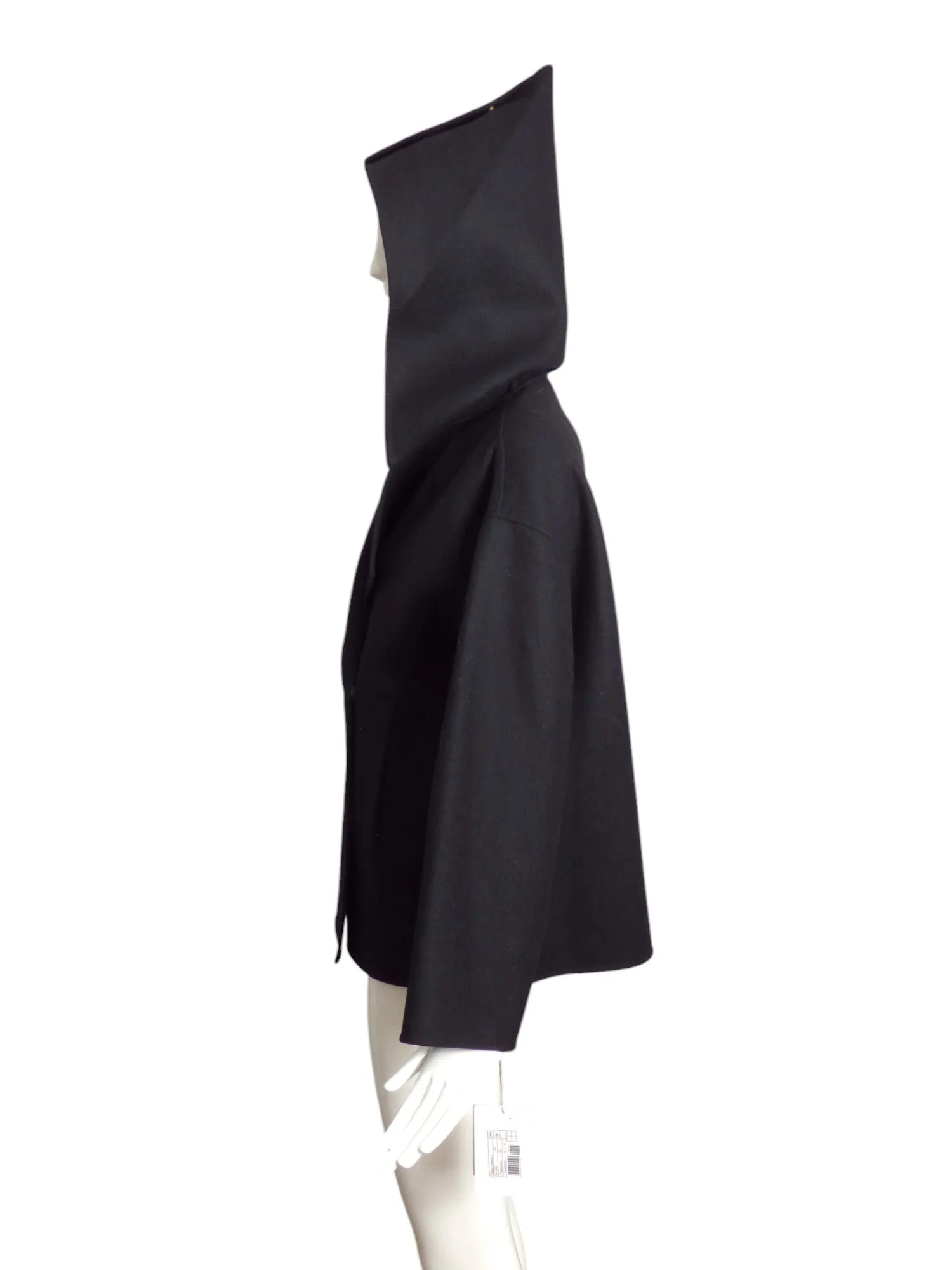 VALENTINO- NWT Black Hooded Wool Coat, Size 2