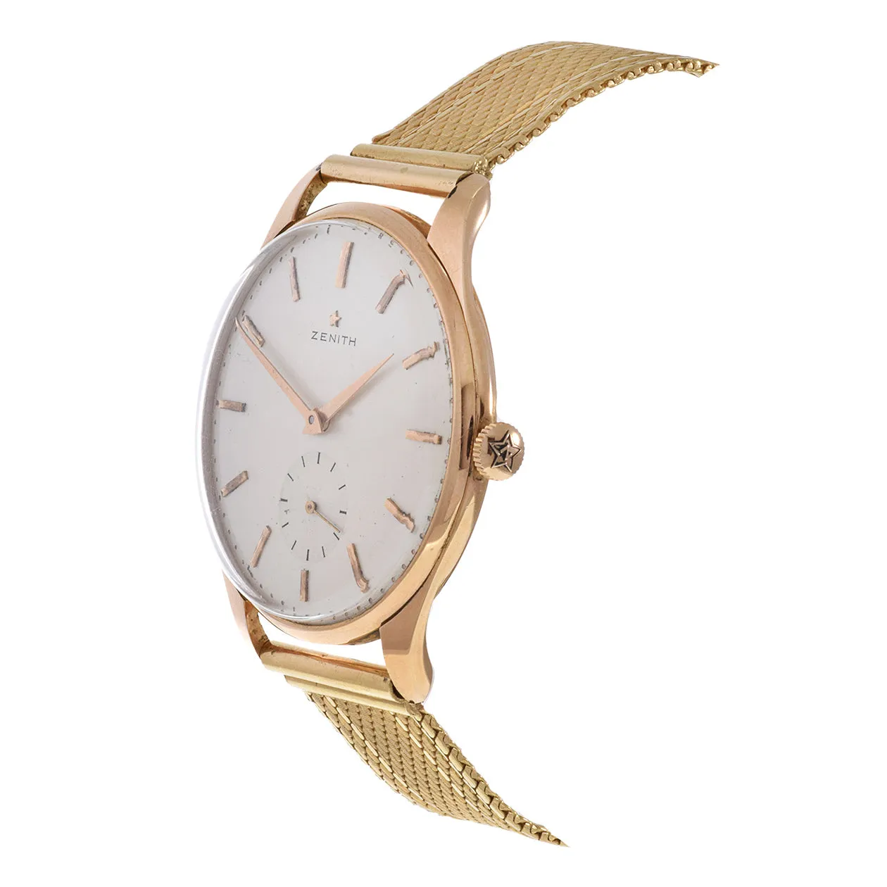 Vintage 1960'S Zenith 18KT Gold Watch 38mm