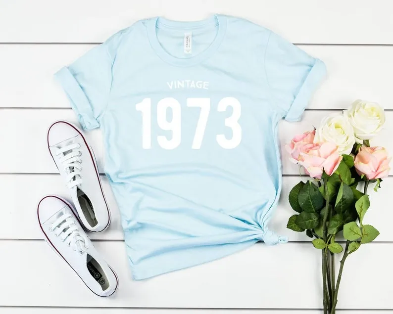 Vintage 1973 Birthday T-Shirt | 51st Birthday Party T-Shirt Cotton