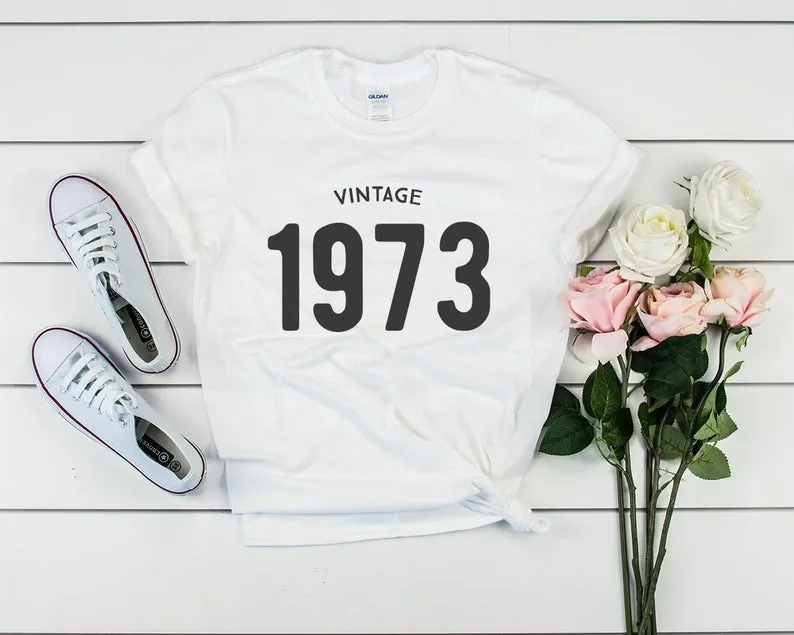 Vintage 1973 Birthday T-Shirt | 51st Birthday Party T-Shirt Cotton