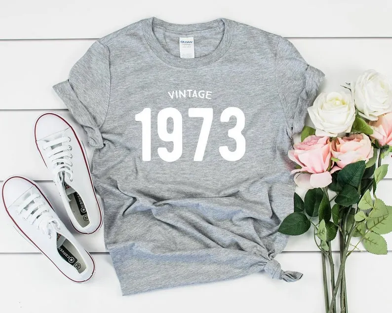 Vintage 1973 Birthday T-Shirt | 51st Birthday Party T-Shirt Cotton