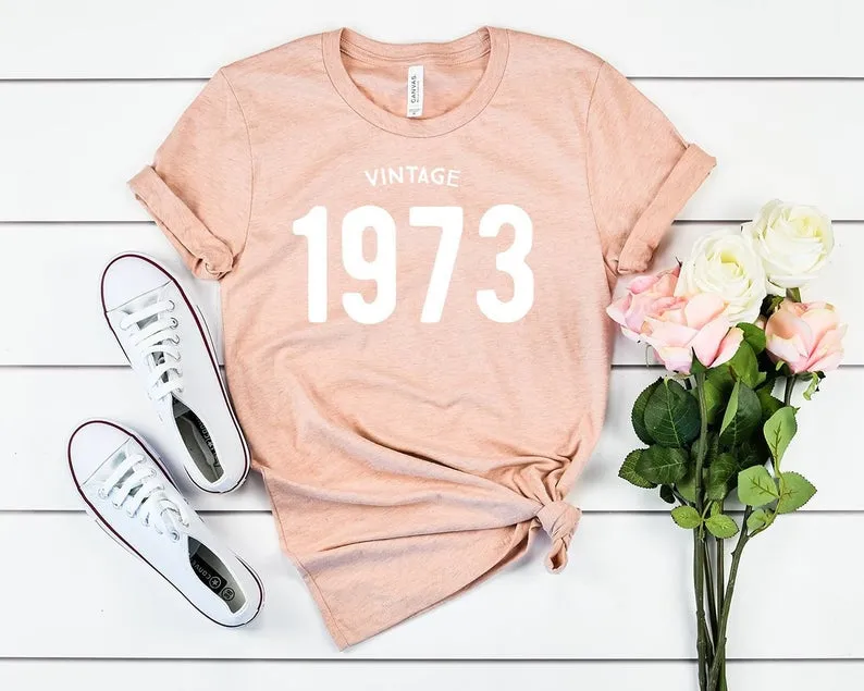 Vintage 1973 Birthday T-Shirt | 51st Birthday Party T-Shirt Cotton