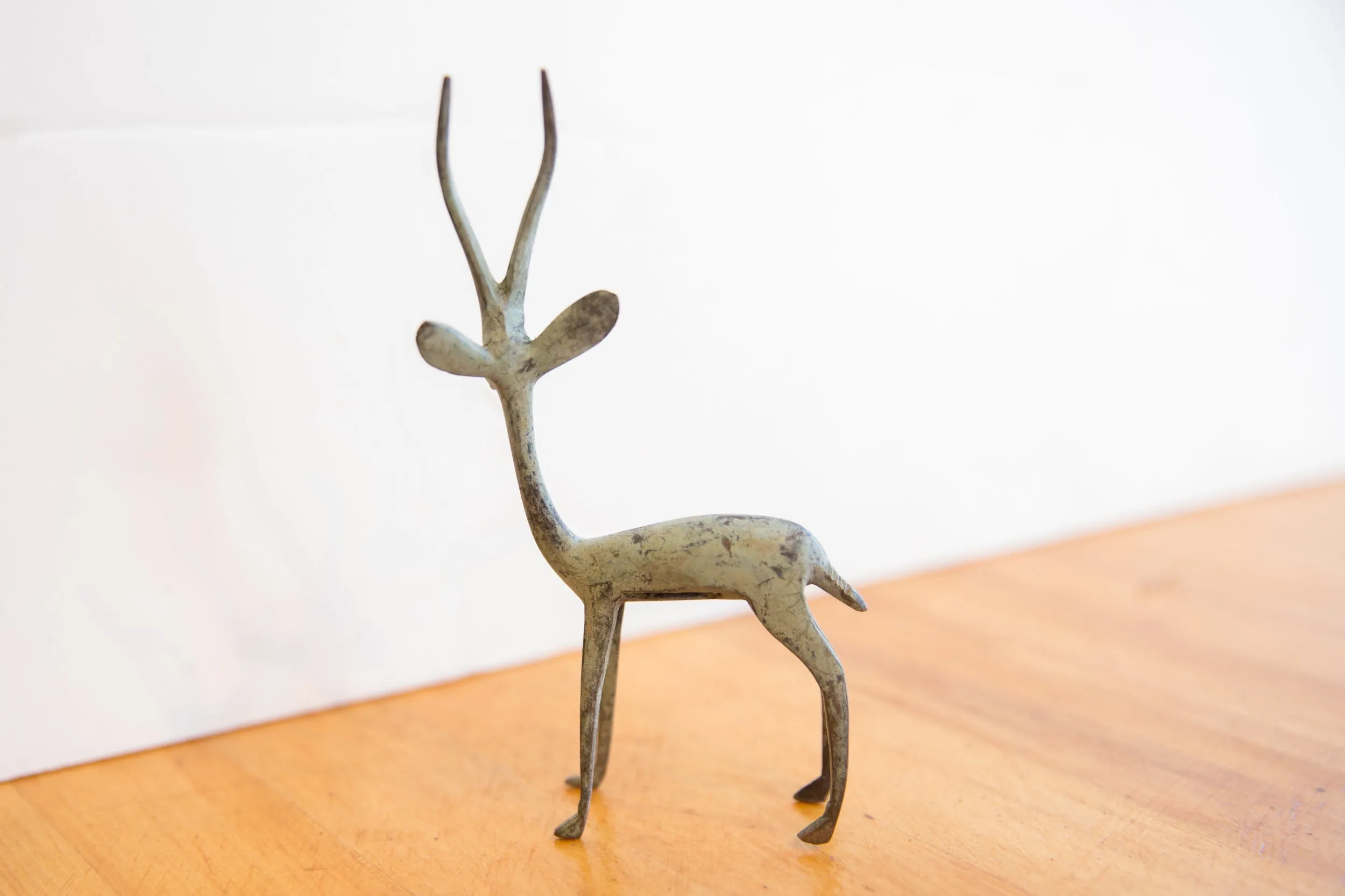 Vintage African Right Facing Brightly Oxidized Gazelle