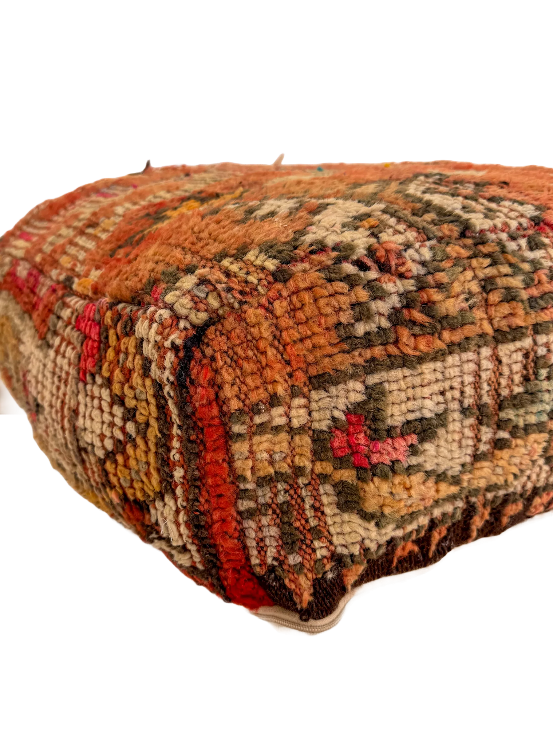 Vintage Beni M'Guild Pouf - Peach Hues