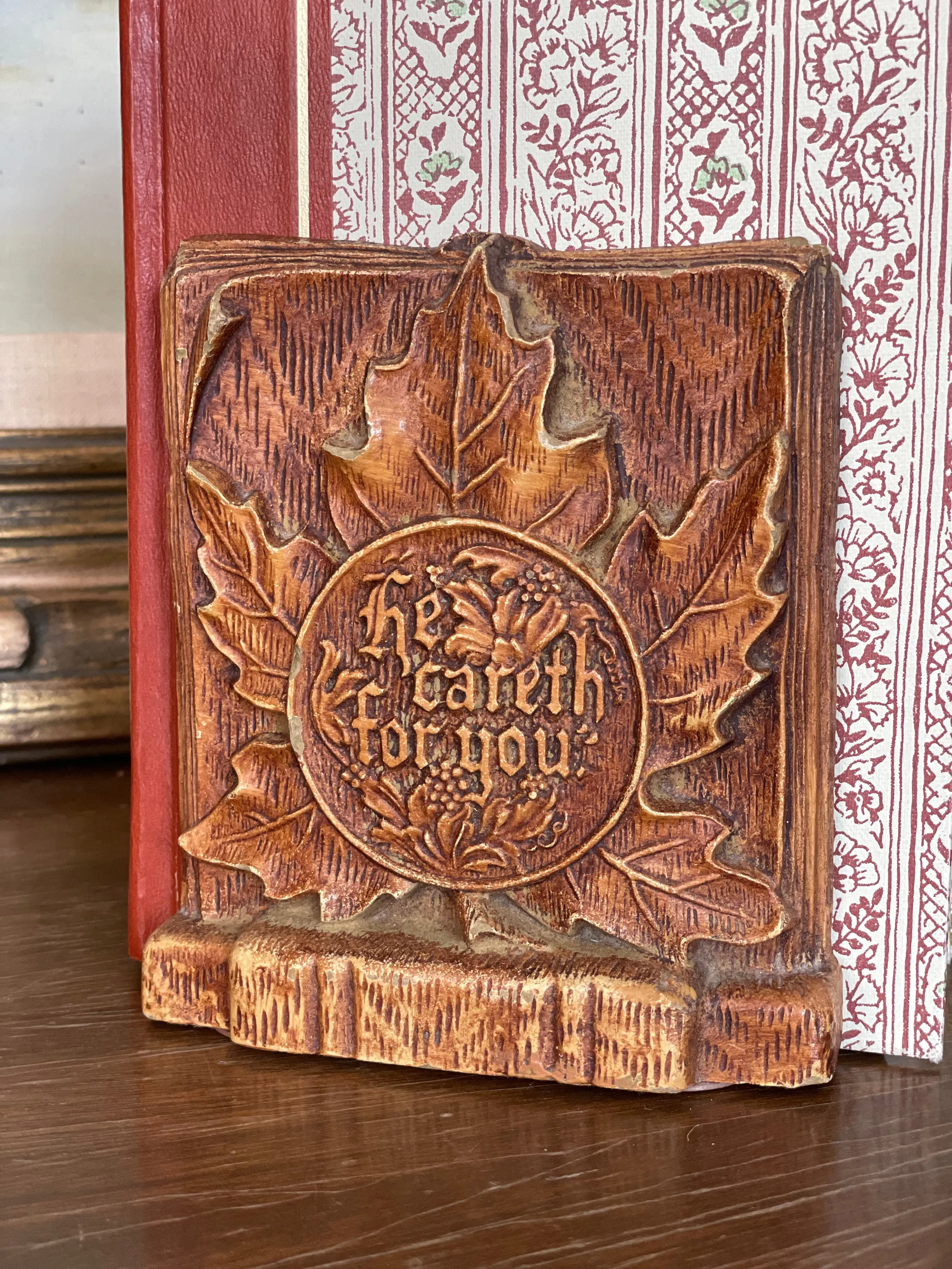 Vintage Bookends “He careth for you”