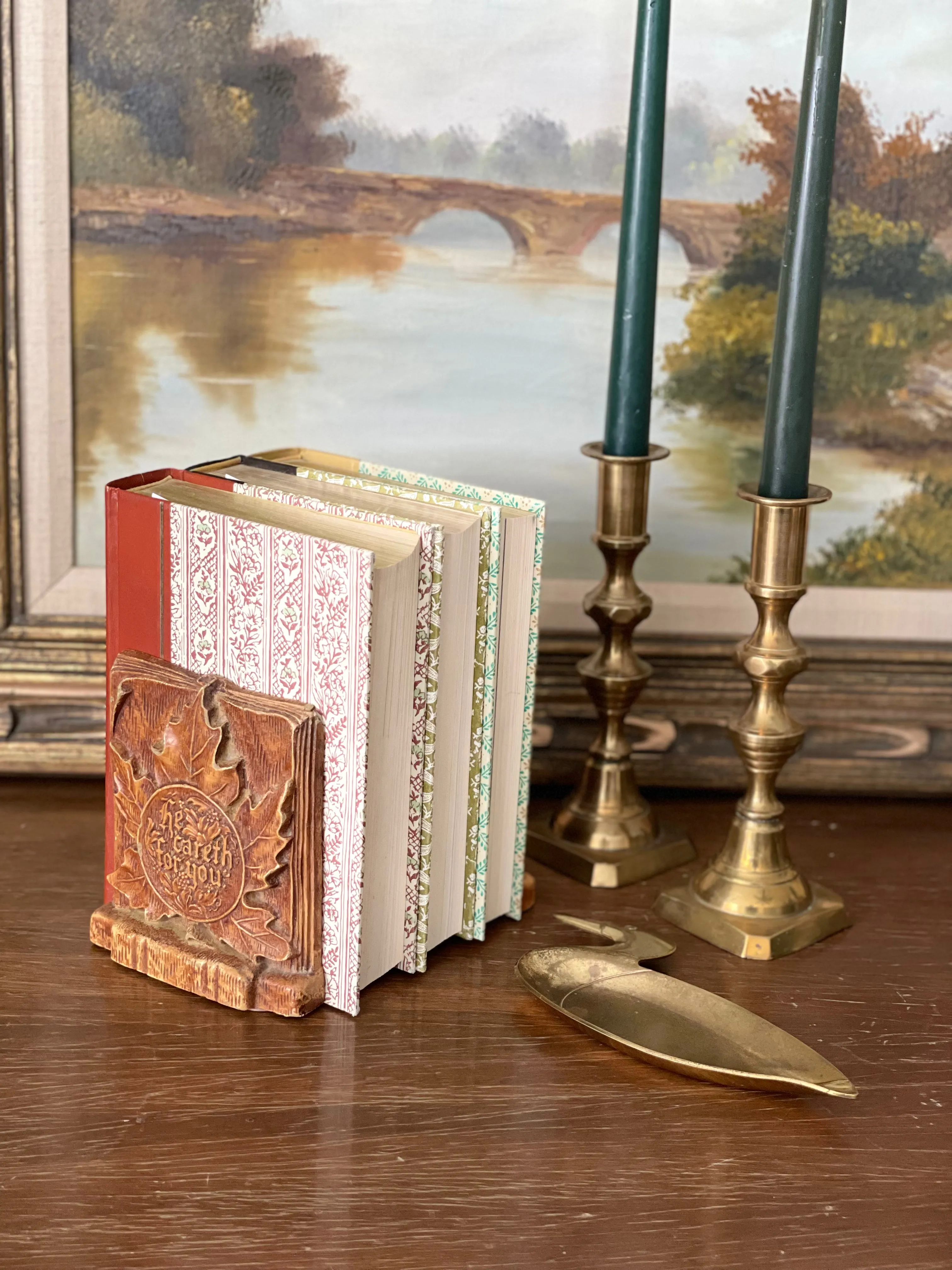 Vintage Bookends “He careth for you”
