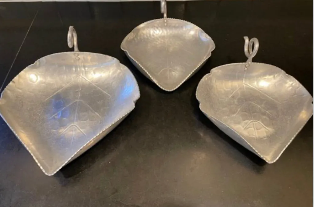 Vintage B.W. Buenilum Hand Wrought Aluminum Leaf Plate