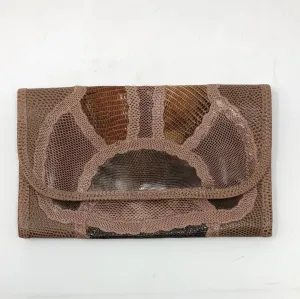 Vintage: Carlos Falchi Mini Falp Exotic Snakeskin Browns Clutch