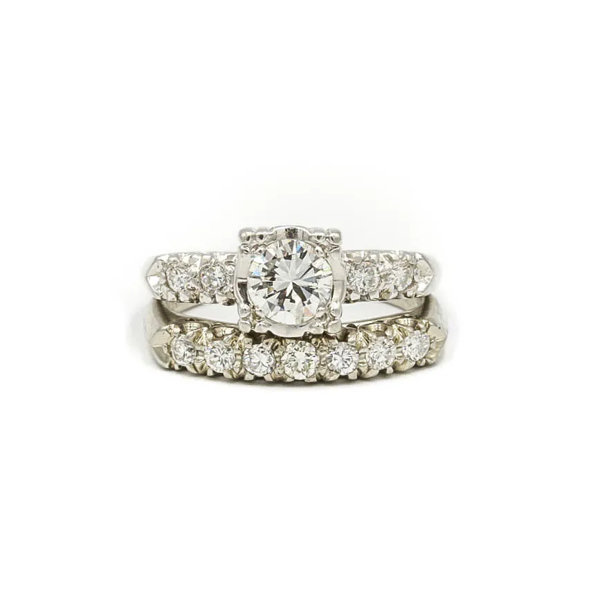 Vintage Diamond Wedding Set