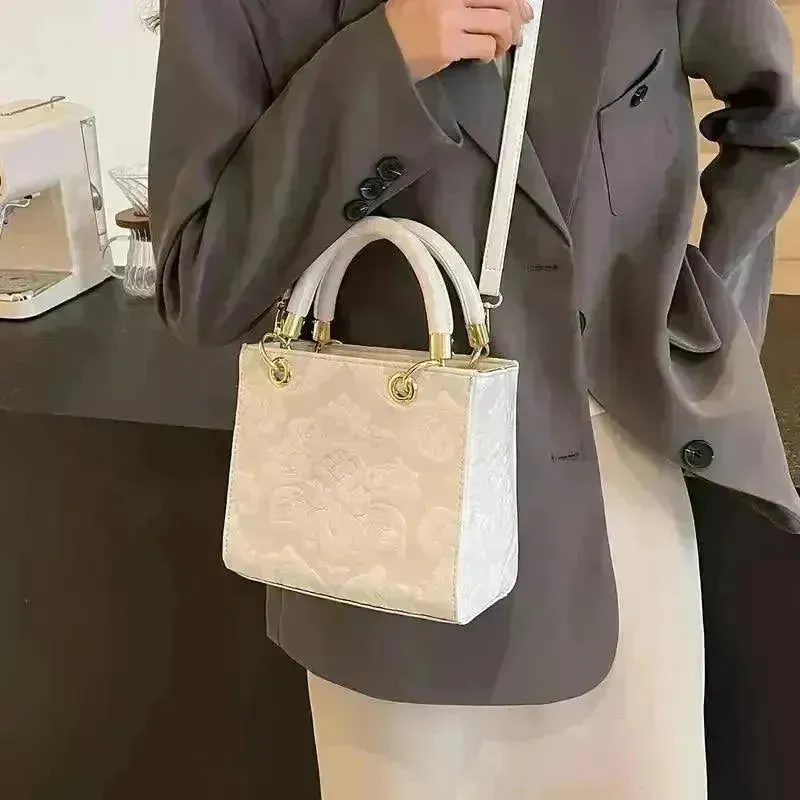 Vintage Embossed Floral Handbag