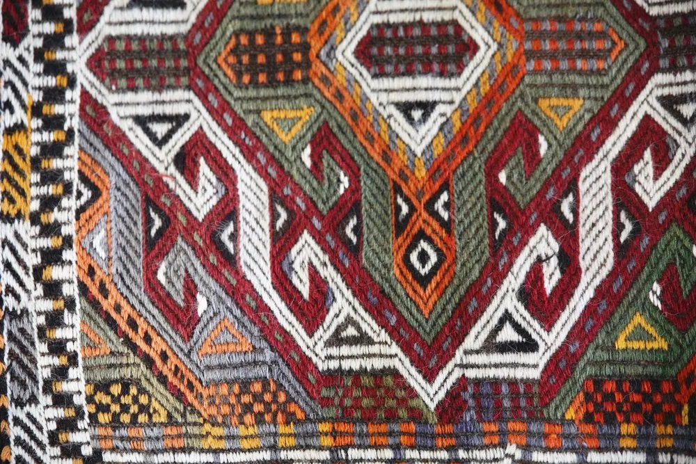 Vintage Mersin Mut Cicim Kilim Rug 2.6ftx3.10ft