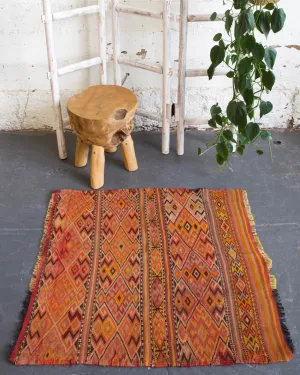 Vintage Mini Turkish Kilim Rug 2'10"x3'2"