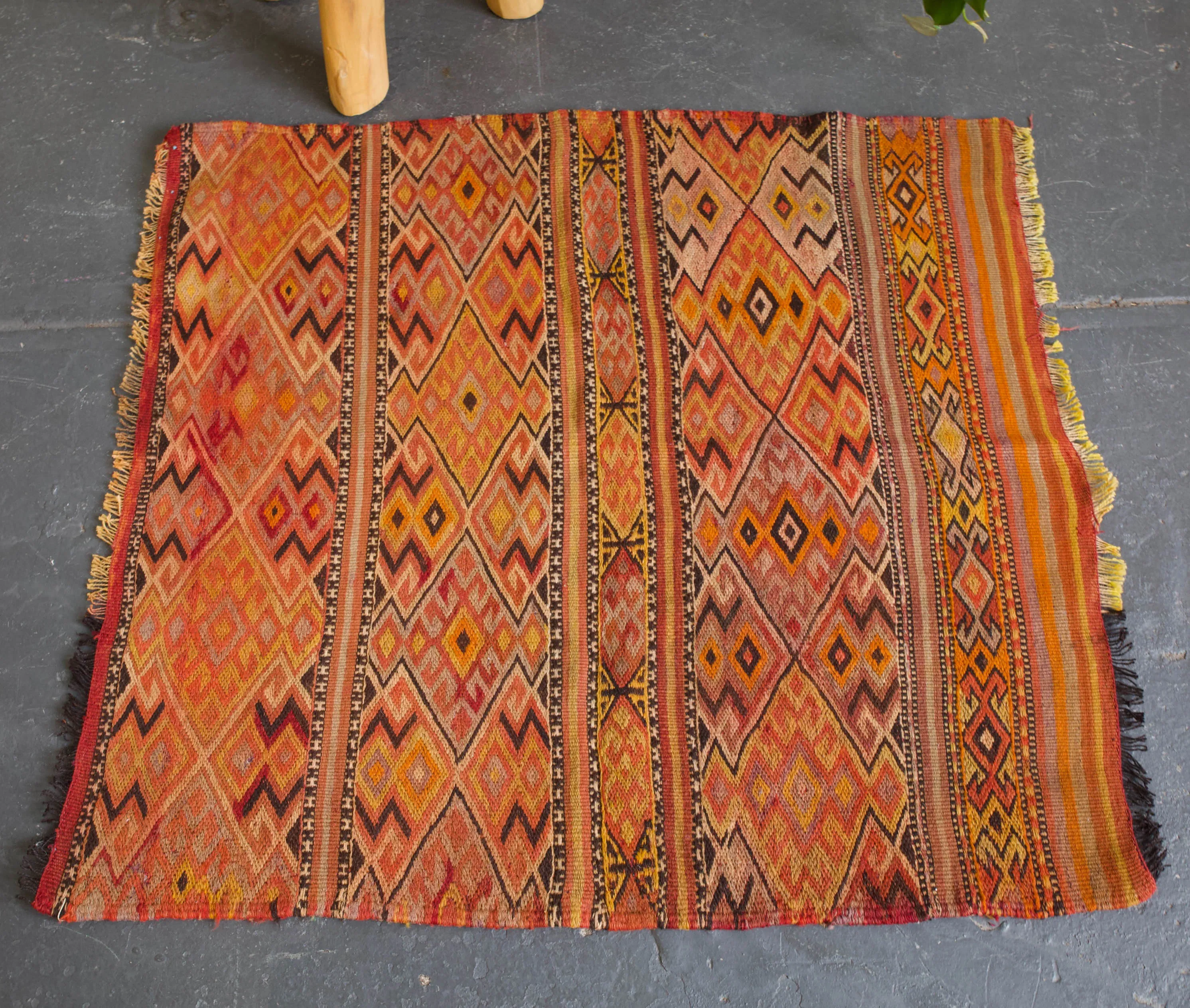 Vintage Mini Turkish Kilim Rug 2'10"x3'2"