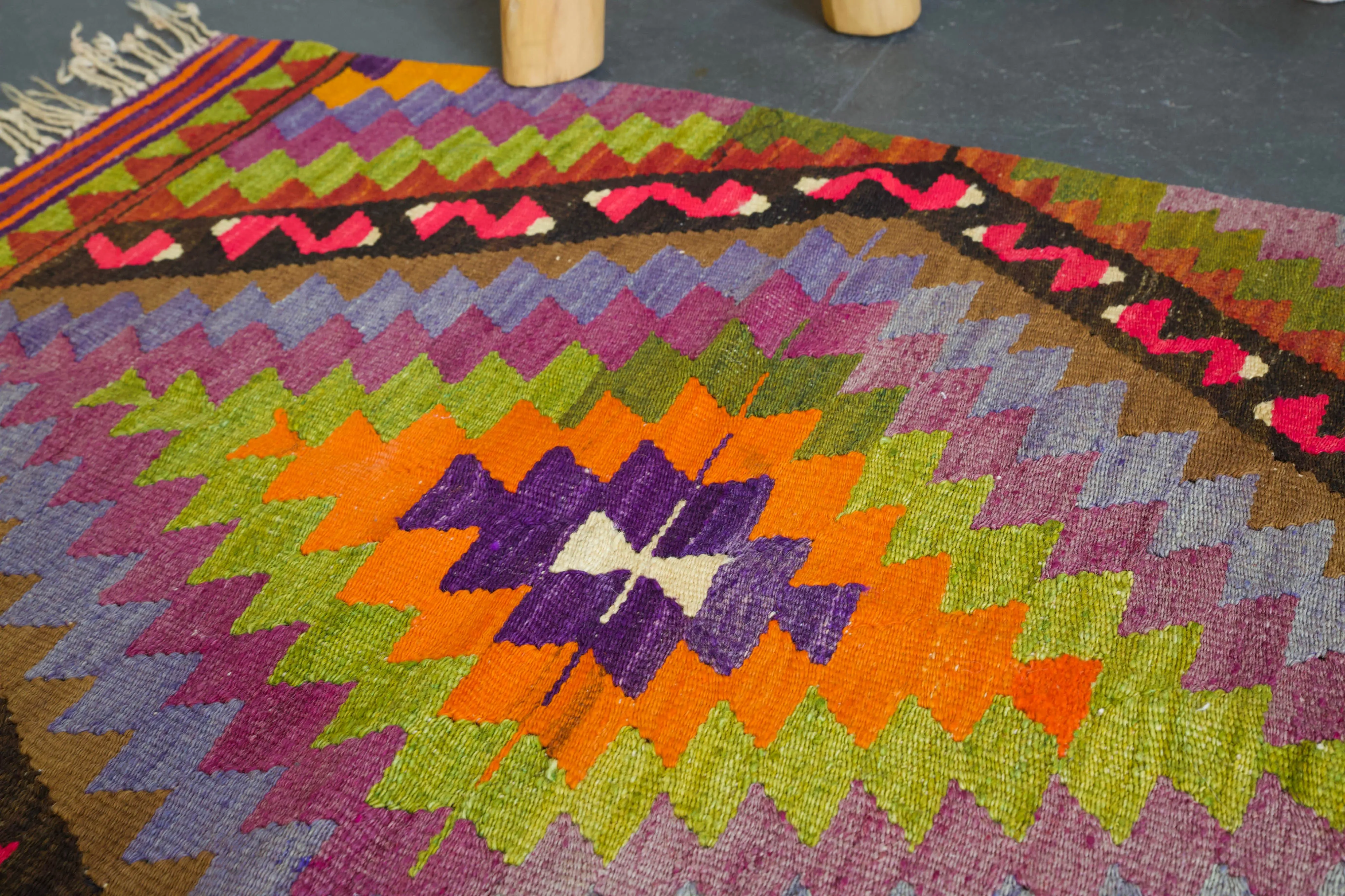 Vintage Mini Turkish Kilim Rug 2'6"x4'