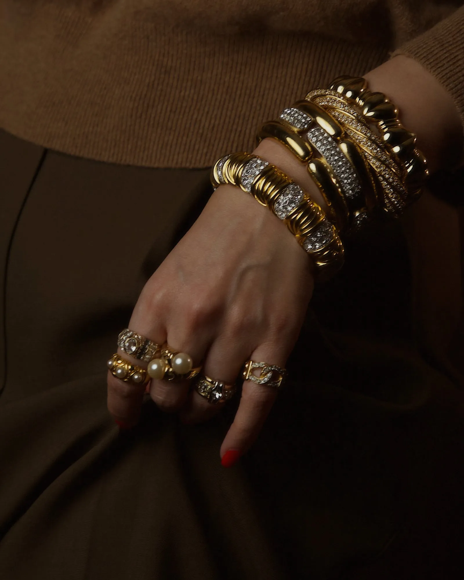 Vintage Pavé Chain Link Ring (Sz 4)