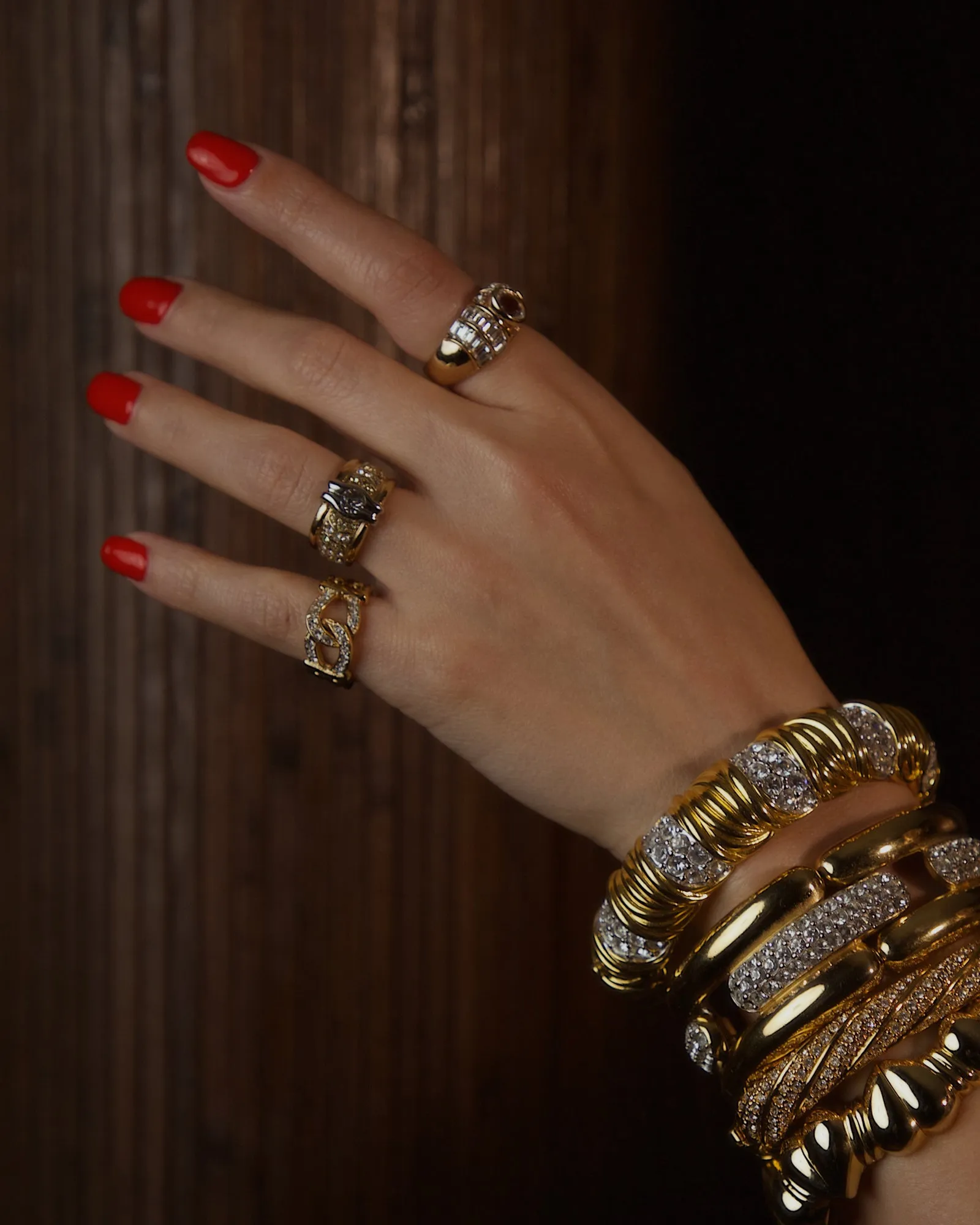 Vintage Pavé Chain Link Ring (Sz 4)