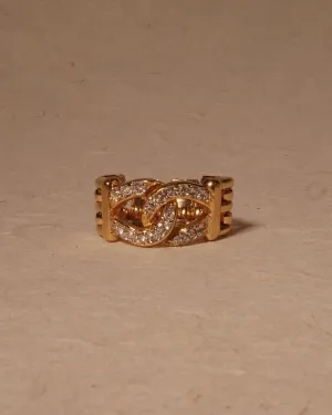 Vintage Pavé Chain Link Ring (Sz 4)