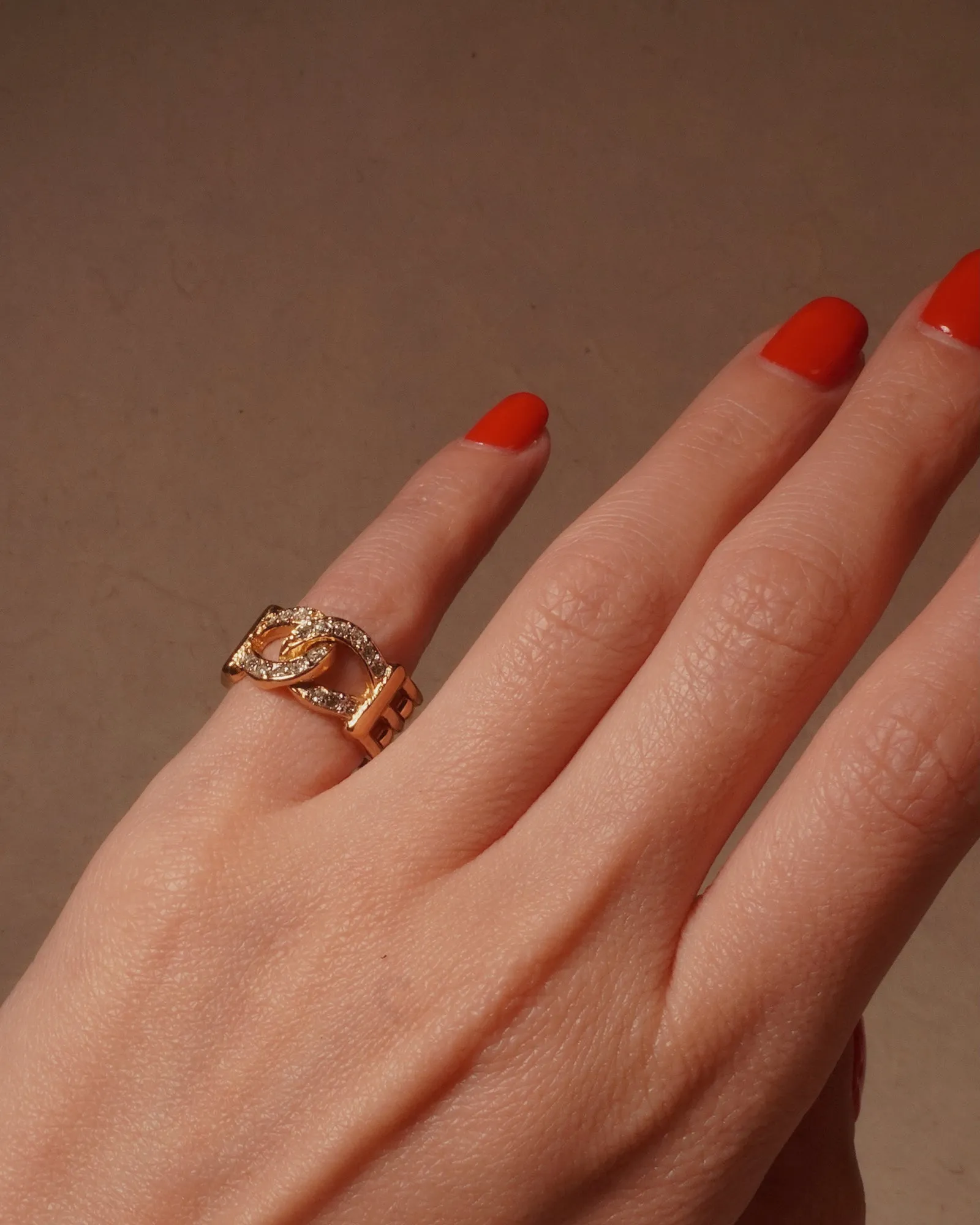 Vintage Pavé Chain Link Ring (Sz 4)